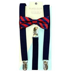 The Class Club Boys Clip-on Bow Tie & Suspenders